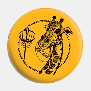 Rimpa Disc Golf Giraffe, BLACK PRINT Pin