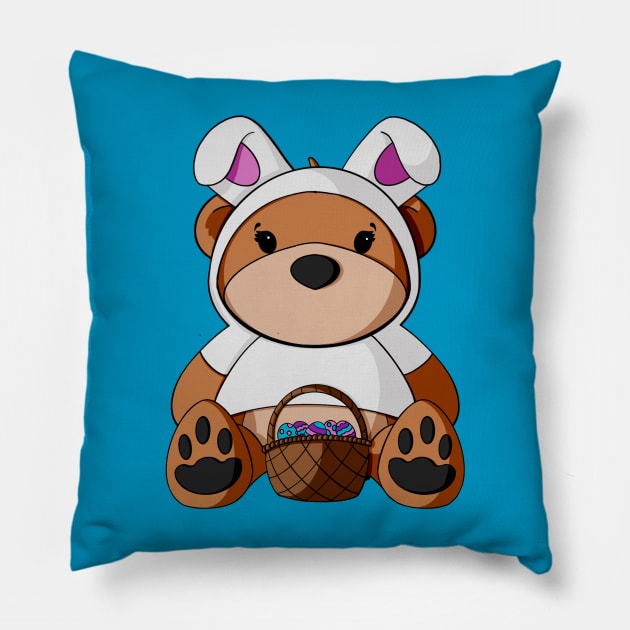 Easter Bunny Costume Teddy Bear Pillow by Alisha Ober Designs