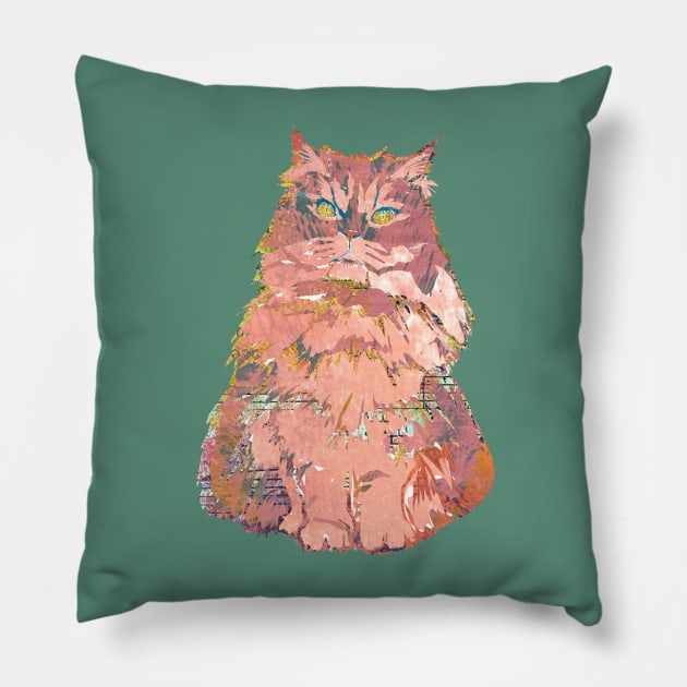 The Pink Floof Long Haired Cat Pillow by Gina's Pet Store