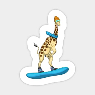 Giraffe Snowboard Winter sports Magnet