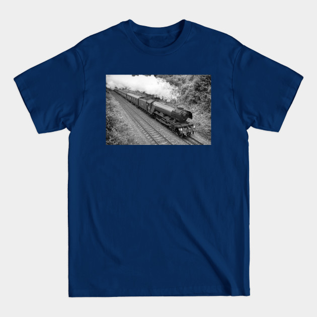 Disover The Flying Scotsman - Black and White - Flying Scotsman Steam Train - T-Shirt