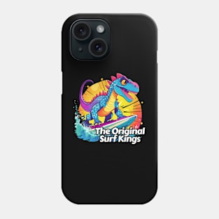 Anime Dinosaur Surfing Funny T-rex Phone Case