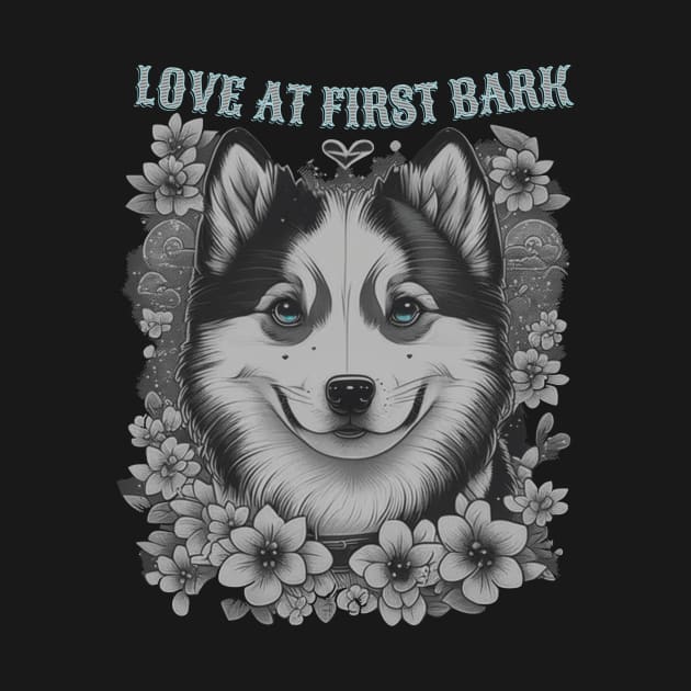 Love at first bark siberian husky by Paul Buttermilk 