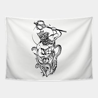 Viking tattoo black and white Tapestry