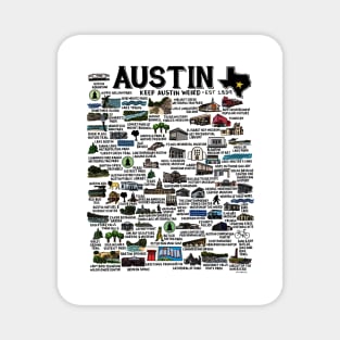 Austin Texas Map Magnet