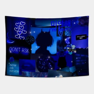 BLUE PHOTO COLLAGE AESTHETIC Tapestry