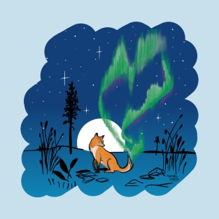 Fox fires in the sky in Lapland T-Shirt