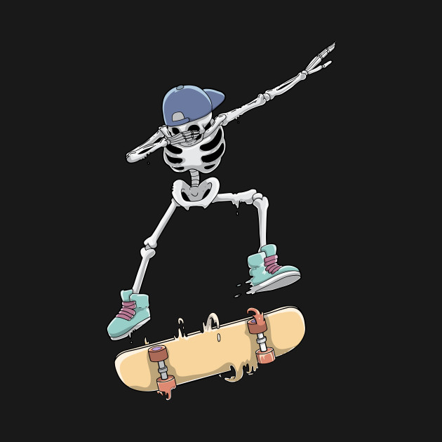 Disover Dabbing Skeleton Skateboard - Dabbing Skeleton - T-Shirt