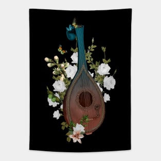 Wonderful elegant lute with flowers and celtic knot Tapestry