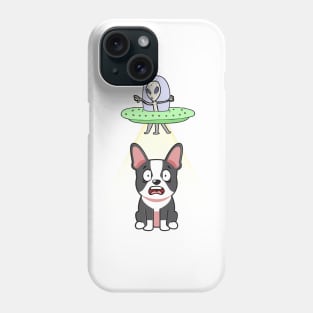 Funny french bulldog is being abducted by aliens Phone Case