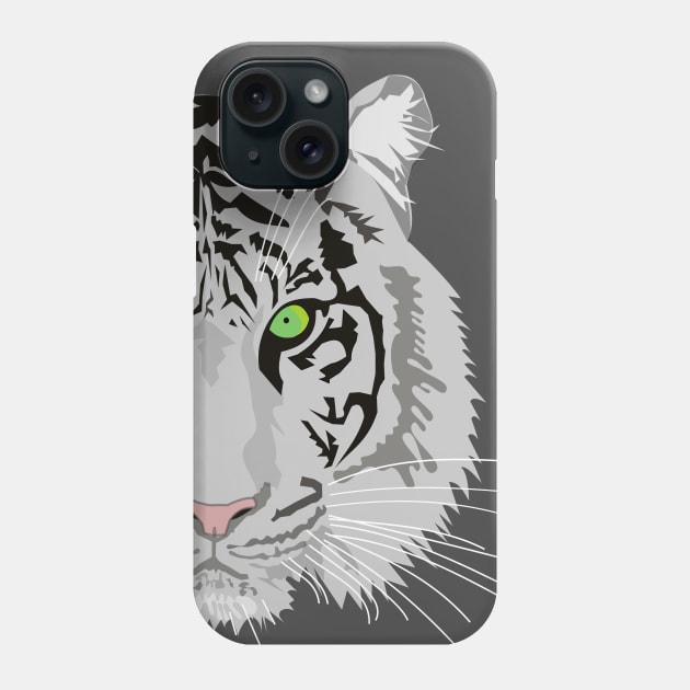 albino tiger Phone Case by Javisolarte