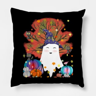 Kawaii Witch Ghost Cats Halloween Pumpkin Fall Thanksgiving Pillow