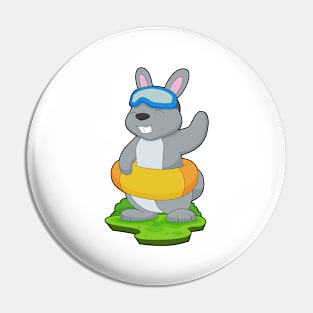 Rabbit Swimming Lifebuoy Pin