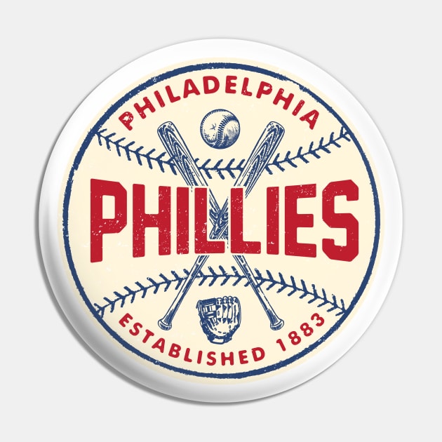 Old Style Philadelphia Phillies 3 by Buck Tee Pin by Buck Tee