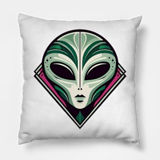 Alien art deco style Pillow