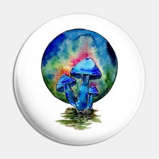 Toxic Blue Mushrooms Pin