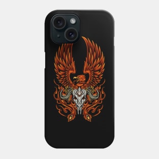 phoenix illustration with skull Phone Case