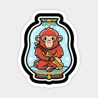 Cute Monkey in a Bottle Magnet