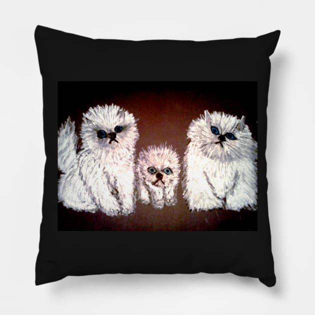 THREE LITTLE KITTENS Pillow by neilstuartcoffey