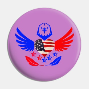 Freedom Hawk Heart Pin