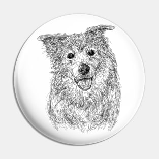 Samoyed dog draw with scribble art style Pin