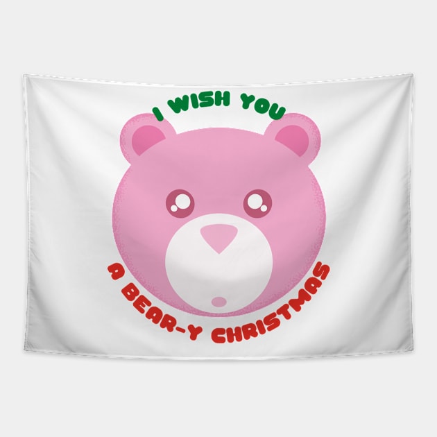 Christmas Teddy Bears I Wish You a Bear-y Christmas Cute Festive Gift for Teddy Bear Lovers Tapestry by nathalieaynie