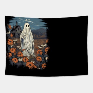 Halloween Flower Ghost Tapestry