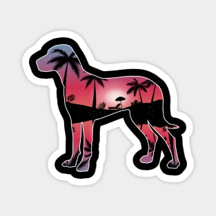 Vizsla Beautiful Sunset Beach Palm Tree Magnet