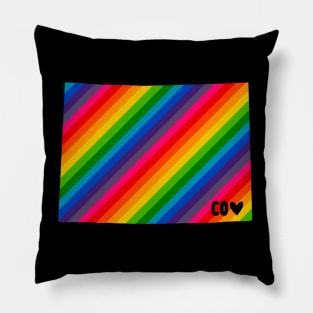 USA States: Colorado (rainbow) Pillow