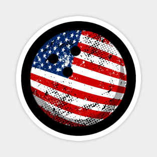 Bowling American Flag 4Th Of July Magnet