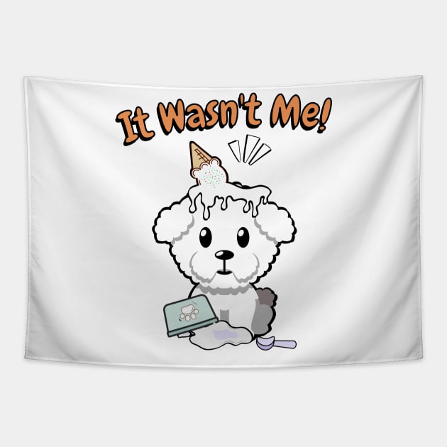 It wasnt me - furry dog Tapestry by Pet Station