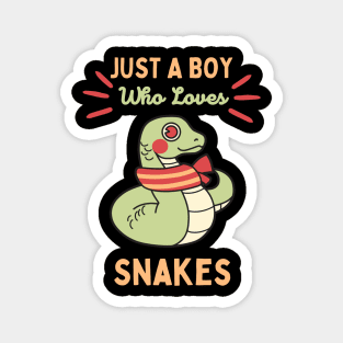 Just A Boy Who Loves Snakes Magnet