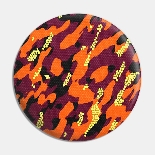 Camouflage - Orange and yellow Pin by Tshirtstory