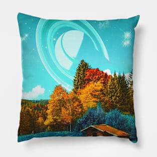 Forest Moon - Space Aesthetic, Retro Futurism, Sci-Fi Pillow