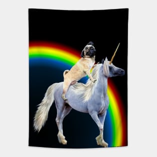 Pugicorn Rainbow Tapestry