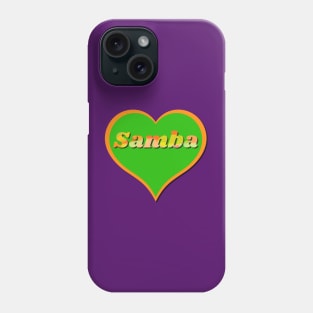 Samba heart in green and orange for samba dancers Phone Case