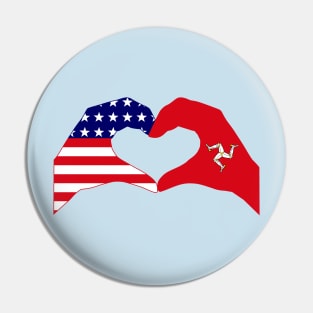 We Heart USA & Isle of Man Patriot Flag Series Pin