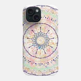 Whimsical watercolor tribal doodles mandala Phone Case