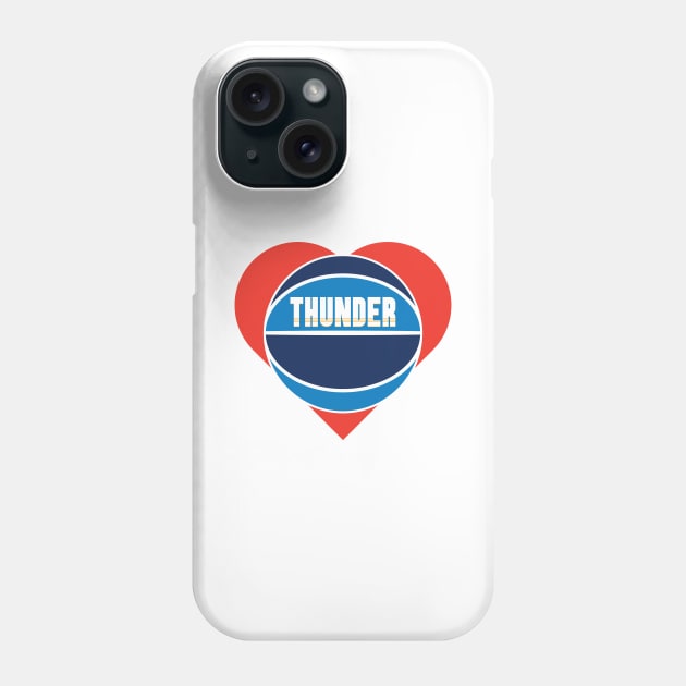 Heart Shaped Oklahoma City Thunder Basketball Phone Case by Rad Love