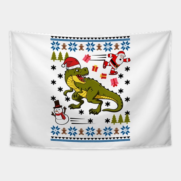 Dinosaurs Hate Christmas Tapestry by KsuAnn