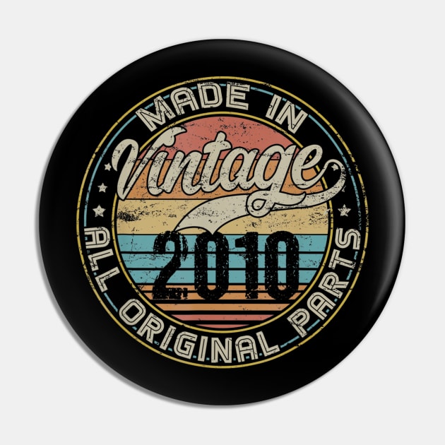 Classic 10th Birthday Gift For Men Women Vintage 2010 Pin by teudasfemales