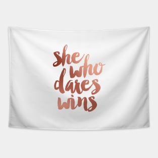 She Who Dares Wins Tapestry