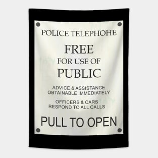 Blue Police Public Call Box - Explanations 1 Tapestry