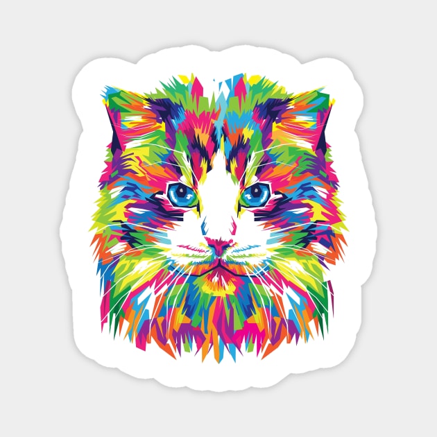 Colorful Cat Magnet by Gruupama Art Division