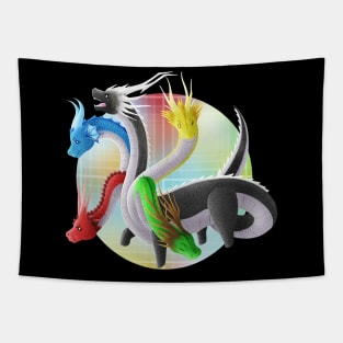 Kawaii Hydra Dragon - With Background Tapestry