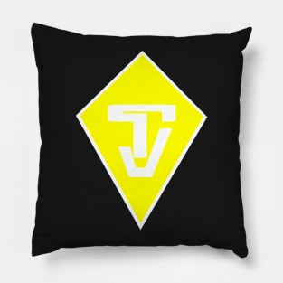 TJ "Tyler Jones" Yellow and White logo Pillow