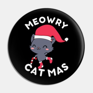 Kawaii Christmas Cat - Meowry Catmas Pin