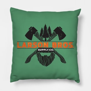 Larson Bros AxeBeard Logo - Black Pillow