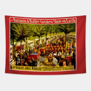 Barnum and Bailey Vintage 1897 Circus Jungle Menagerie Advertising Print Tapestry