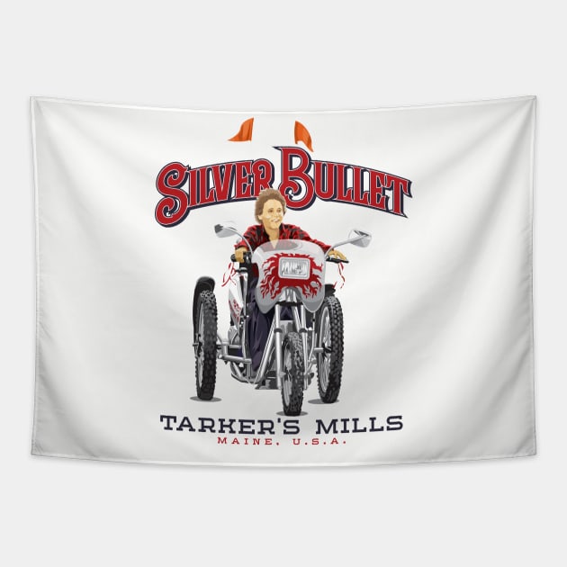 Silver Bullet Tarker's Mills Tapestry by MindsparkCreative